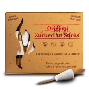 Feuerzangentasse Zuckerhutsticks | Zucker | 12 Stück | Für Feuerzangenbowle und Winter-Cocktails