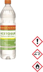 Acetosur Essig Säure 80 Prozent hohe Spitzenqualität Kanister 1000ml