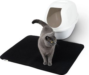 lionto doppellagige Katzenstreu-Matte, 76x61 cm, schwarz