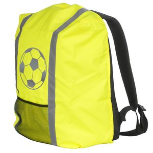 EAZY CASE Rucksack Schulranzen Regenschutz Schutzhülle mit Reflektorstreifen Regenüberzug Regenschutzhülle wasserabweisend, Fußball Gelb