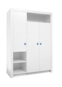Kleiderschrank - Weiß - 137 x 196 cm - 3 Türen