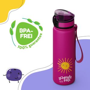 Schmatzfatz Trinkflasche Für Kinder 500 ml - BPA-freie Wasserflasche Aus Tritan-Kunststoff Mit Auslaufsicherem 1-Klick-Verschluss, Geschmacksneutral & Spülmaschinenfest