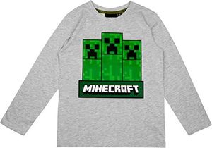 Minecraft Langarmshirt in verschiedenen Designs (Grau, 134)