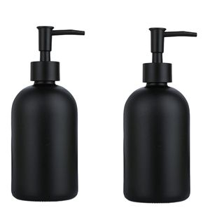 Pack Seifenspender Glas mit Pumpe, Flüssigseifenspender für Spülmittel, Shampoo und Lotion, Nachfüllbar SeifenspenderSchwarz
