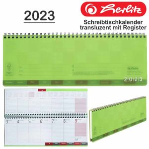 Herlitz Schreibtischkalender 2023, Modell / Jahr / Farbe:Transluzent / 2023 / grün