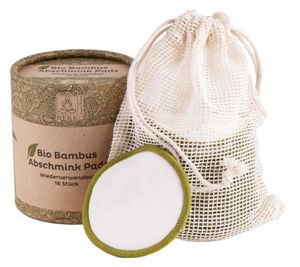Bambus Abschmink Pads - 16 Stk. inkl. Waschbeutel