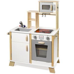 howa Spielküche Kinderküche 'Chefkoch' aus Holz mit LED-Kochfeld natur/weiß 4820