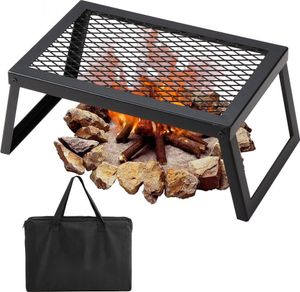 BBQ Gills - skladací gril na drevené uhlie 458 x 305 x 205 mm, stolný gril prenosný cestovný gril nosnosť 6 kg - vonkajší skladací piknikový gril kempingový gril čierny do 300 ℃ - na terasu, kempovanie, párty.