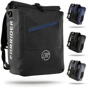 Forrider 3in1 Fahrradtasche - auch als Rucksack geeignet! - schwarz