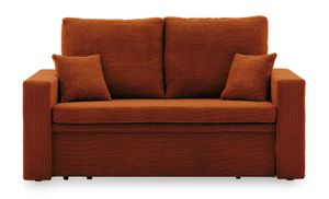 Sofa AIKIDO 150x85 - mit schlaffunktion - Farben zur Auswahl - modernen Sofa - mit Bettkasten - Moderner Cordstoff - Stoff POSO 039 Kupferfarbe