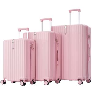 okwish Gepäckset -Trolleyset Austin Hartschalen-Koffer ABS-Material, Rosa