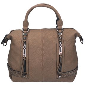 Damen Handtasche MILANO 3 Henkeltasche Umhängetasche mit Reißverschluss  Farbe: camel