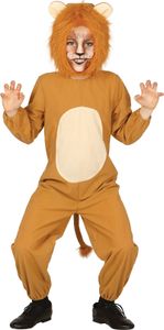 Löwe Kinder Kostüm Mütze Halstuch Jacke Hose, Größe: 3 - 4 Jahre Farbe: Braun