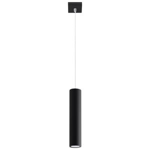 SOLLUX lighting Lagos 1 Pendelleuchte | Modernes Design Con Zylindrischer Schirm, Industriestil | Auswechselbare GU10 Glühbirne, 1 x 40 W | Pulverbeschichteter Stahl De, Schwarz, 8 x 8 x 100 cm