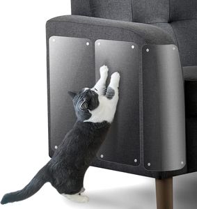 10 Stück Katzen Kratzschutz Klebefolien 45cm x 30cm Transparentes Kratzschutz Matte Möbelschutz für Sofa Tür Wand