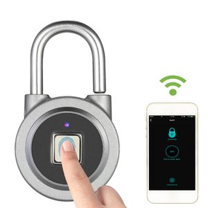 BT Fingerprint Smart Keyless Lock Wasserdichtes APP / Fingerprint Unlock Diebstahlsicherungsschloss-Tür-Koffer-Schloss für Android iOS System - Grau