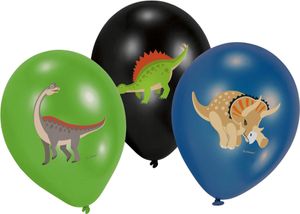 Amscan 9903988 - Latexballons Happy Dinosaurier, 6 Stück, Luftballons