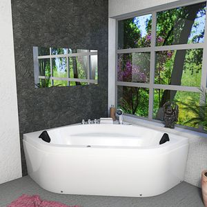 Whirlpool Pool Badewanne Eckwanne Wanne W20R-TH 140x140cm mit Radio und Farblicht