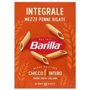 BARILLA Integrale Mezze Penne Rigate - Röhrennudeln aus Vollkorn, Penne 500g x 12 Pack