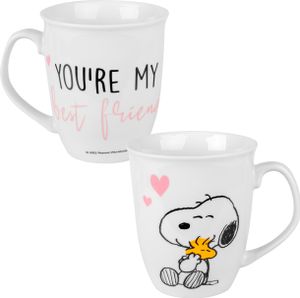 The Peanuts Tasse Snoopy - You´re my best friend Tasse Kaffeetasse Kaffeebecher Weiß aus Keramik 280 ml