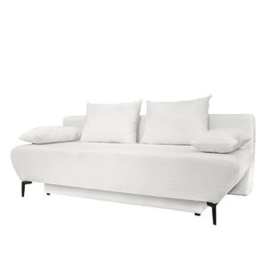 Sofa mit schlaffunktion und bettkasten , Sofa 3 sitzer Antic stoff Ascot Weiss
