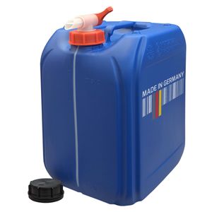 20 L Wasserkanister Kanister Plastikkanister Campingkanister mit AFT-Hahn blau Lebensmittelecht BPA-Frei Gefahrgut geeignet Made in Germany