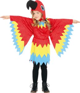 Papagei Kinder Tierkostüm Fasching, Größe: 10 - 12 Jahre Farbe: Mehrfarbig