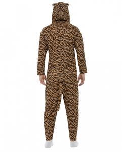 Tiger Onesie Uni als Tierkostüm mit Reißverschluss für Fasching Größe: L
