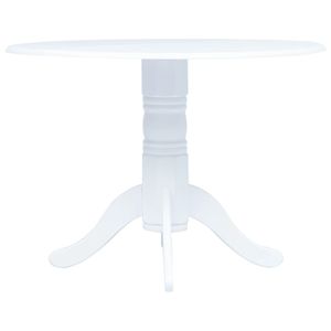 vidaXL Jídelní stůl bílý 106 cm z gumovníkového masivu