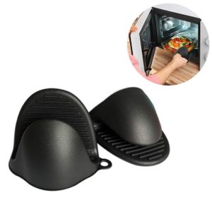 INF Handschuhe für Backofen Silikon 2er-Pack Schwarz