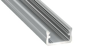 LED Aluminium Profil Leiste Silber | Typ A | Mit Endkappe und Montagehalterung | Transparent Abdeckung | 1m