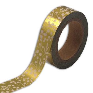 Washi Tapes golden Weihnachtslaub - 15 mm x 5 m