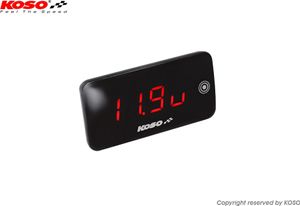Voltmeter Koso Slim Line New Generation und Thermometer Rot