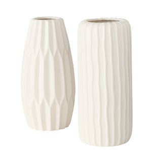 Vase "Aquarel", 2er Set, aus Steingut, H25,50cm, von Boltze, weiß