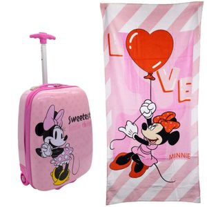 Disney Minnie Maus 2 tlg. Set Kinder Trolley Koffer Reisekoffer plus Strandtuch