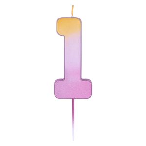 Pioneer Europe - Ombre - Svíčka, 1. narozeniny - vosk, plast SG29622 (jedna velikost) (růžově zlatá/fialová)