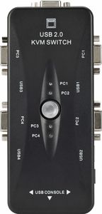 41UA HOPE R KVM prepínač, 4 porty, USB 2.0 A + USB 2.0 B + VGA