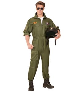 Kampfjet Pilot Kostüm - Piloten Verkleidung - Kampfflieger Army Kampfpilot L - 52/54