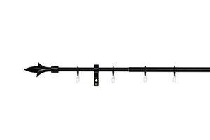 Komplettgarnitur Lance Gardinenstange Stilgarnitur ausziehbar Farbe: Schwarz, Größe: 130-240 cm