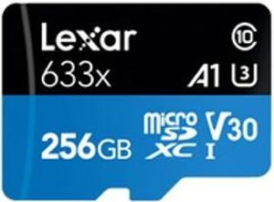 Lexar LSDMI256BB633A 633X Micro SDXC Class 10 UHS-I U3 V30 A1 microSDXC Speicherkarte, 256 GB, Class 10 / UHS-III