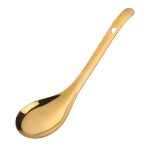 Suppenlöffel Lebensmittelqualität rostfreies Edelstahl-Verdickungs-Suppe Kögel Reislöffel Kochgeschirr Utensil für Zuhause-Golden