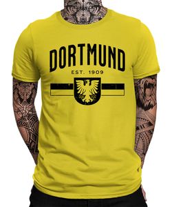 Dortmund Est. 1909 - Ruhrpott Fußball Gelb Herren T-Shirt, Gelb, L