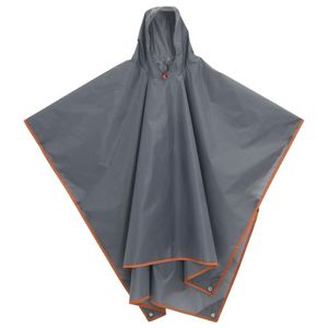 vidaXL Regenponcho mit Kapuze 2-in-1-Design Grau und Orange 223x145 cm