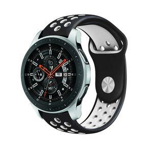 Strap-it Samsung Galaxy Watch 46mm Sportarmband (Schwarz/Weiß)