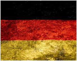Wallario Poster - Verwitterte Deutschland-Fahne in schwarz rot gold, Größe: 40 x 50 cm