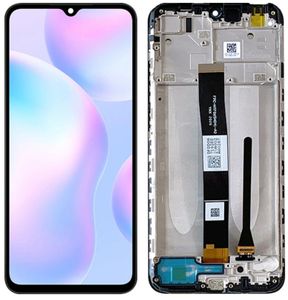 Wyświetlacz LCD i ekran dotykowy Xiaomi Redmi 9A / 9C / 9AT / 10A z ramką (REF), zamiennik ekranu do Xiaomi Redmi 9A / 9C / 9AT / 10A, części zamienne do smartfonów