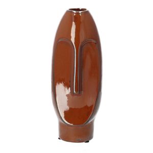 Bloomingville Vase Steingut 26 cm Gesicht braun