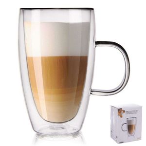 ORION Teeglas Kaffeeglas Doppelwandig Gläser Thermoglas für Kaffee Tee 430 ml
