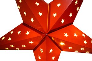 W Weihnachtsstern Papier Ø 60 cm mit 10 LEDs und Timer in rot,gold,weiß
