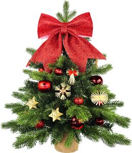 Ozdobiona sztuczna choinka STRAW DECORATION 60 cm z oświetleniem LED W KWIATACH